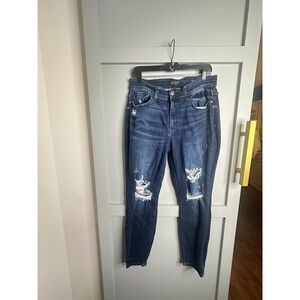 Judy Blue Skinny Fit Distressed Dark Wash Jeans JB82214DK-PL Womens 14W